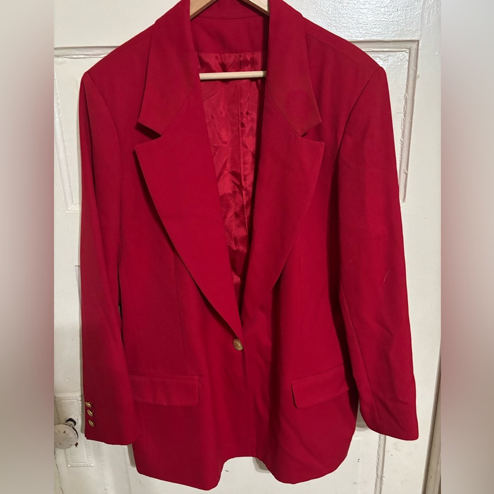 Vintage Hawksley & Wight red wool blazer women’s 18
